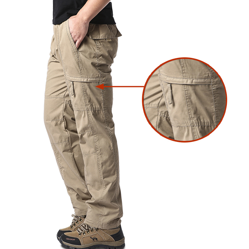 Fishing Pants Waterproof - メンズコットンカーゴパンツ,複数のポケット,タクティカルパンツ,アウトドアキャンプ,ハイキング,高品質,春,秋