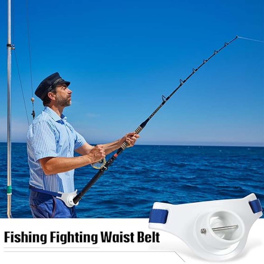 Fishing Belt - 360 ° 調整可能な釣り竿ベルト、ジンバルアシスト、釣り用具、腰に装着するベルト、内径2.3インチ、作業効率を向上