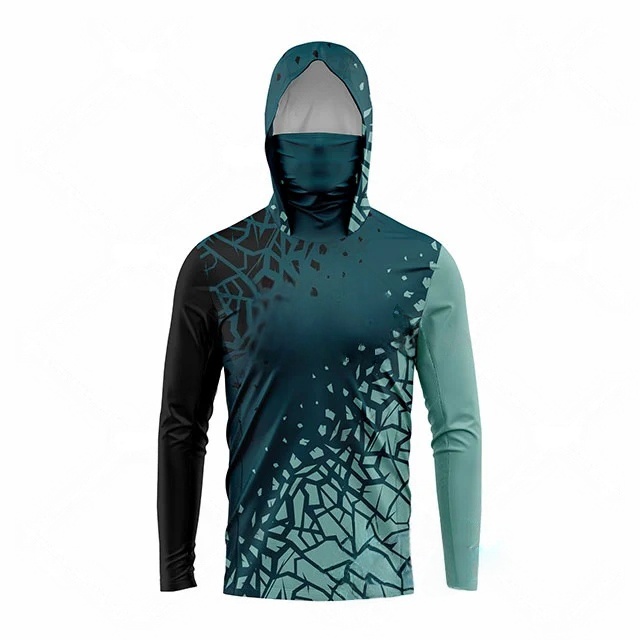 Fishing Shirt Uv Protection - MALFC フィッシングアパレル メンズ フード付きフィッシングシャツ 長袖フィッシングTシャツ UVカット